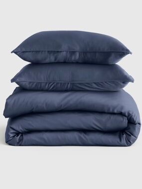 New Bamboo Duvet Cover Set King/Cal King Blue Nightfall
